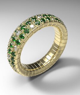 Anello Soave con Smeraldi