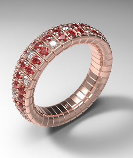 Anello Soave con Rubini