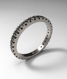 Anello Girodito Diamanti Neri