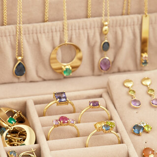 14kt gold Jewelry with natural stones