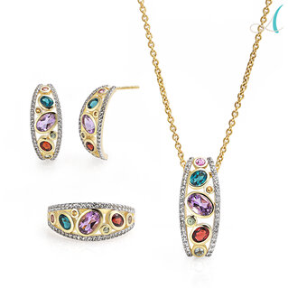 Set di gioielli in argento con pietre naturali