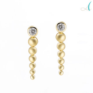 Orecchini in argento con CZ bianchi e placcatura oro