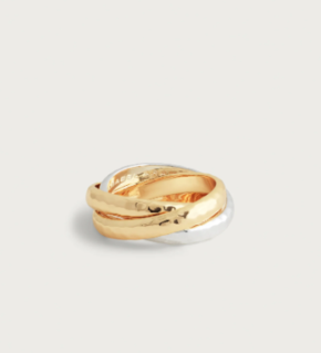 Farrier Mixed Metal Triple Band Ring